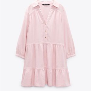 Zara Pink Long Sleeve Dress XL